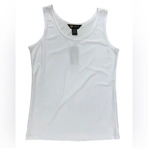 Valentina Solid White Tank Top in Large